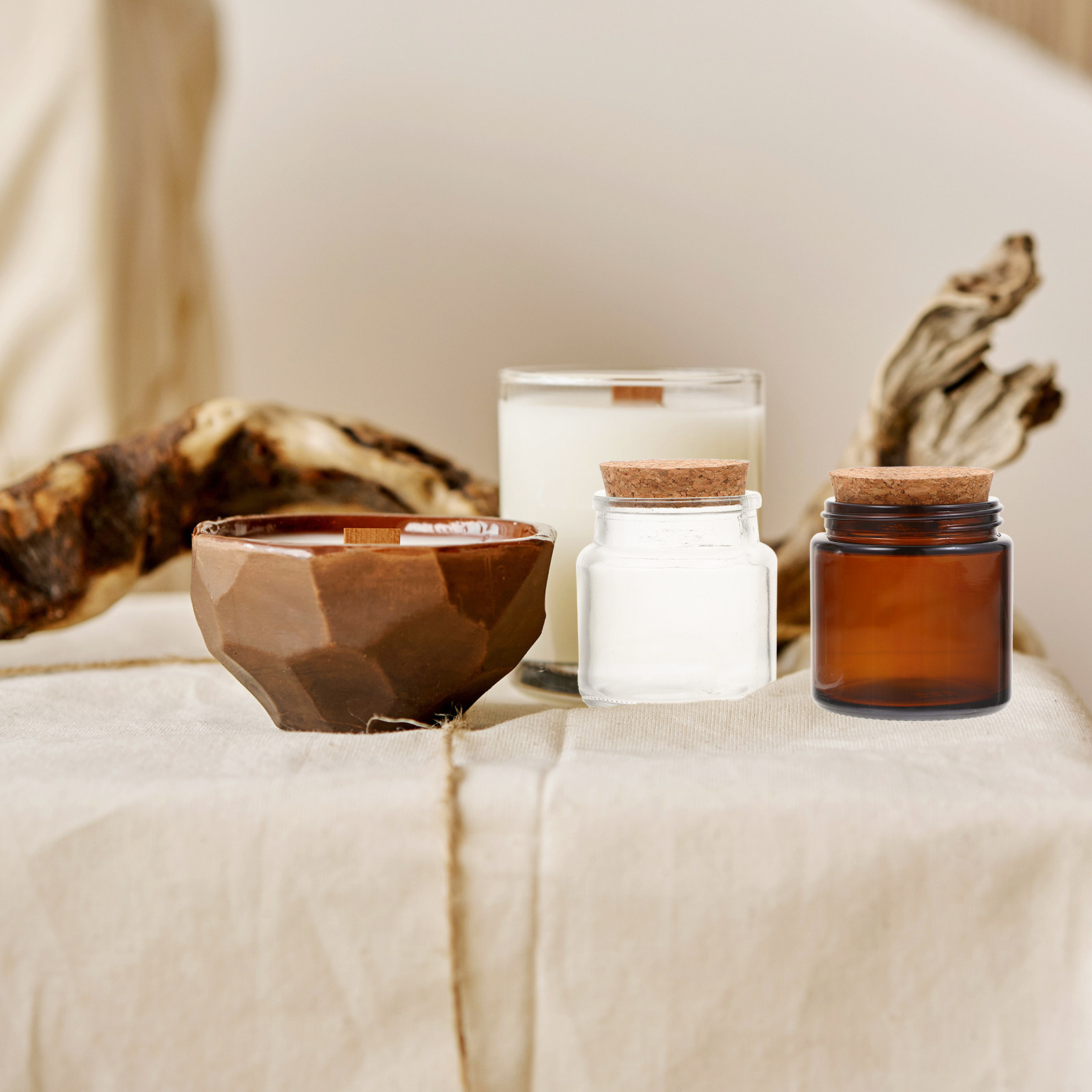 Candle Supplies Glass Jars - 4Pcs Jar for Making Candles Premium