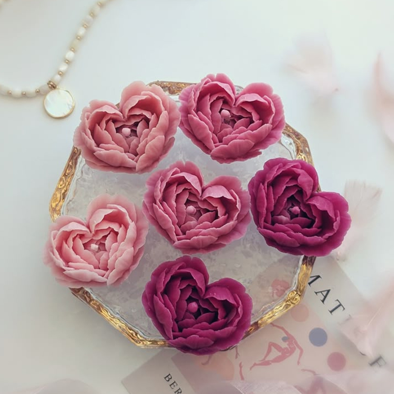 Candle Supplies Store - Heart Shape Flowers Handmade Soap Making
