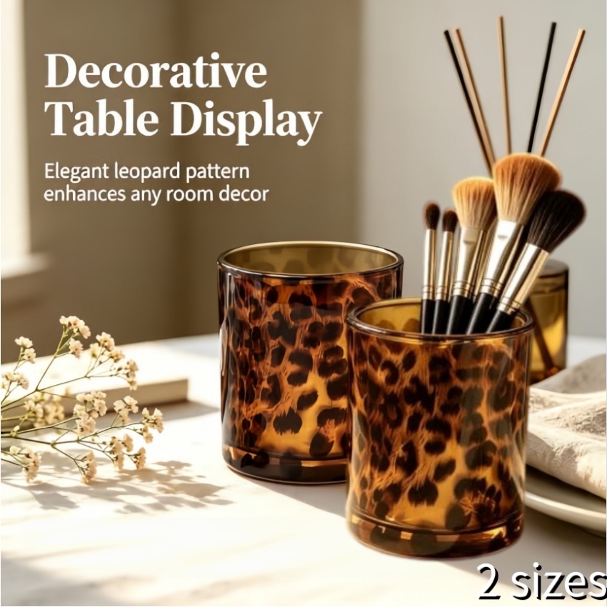 Leopard Glass Cups Storage Jar - Candle Supplies Glass Jars recension och pris