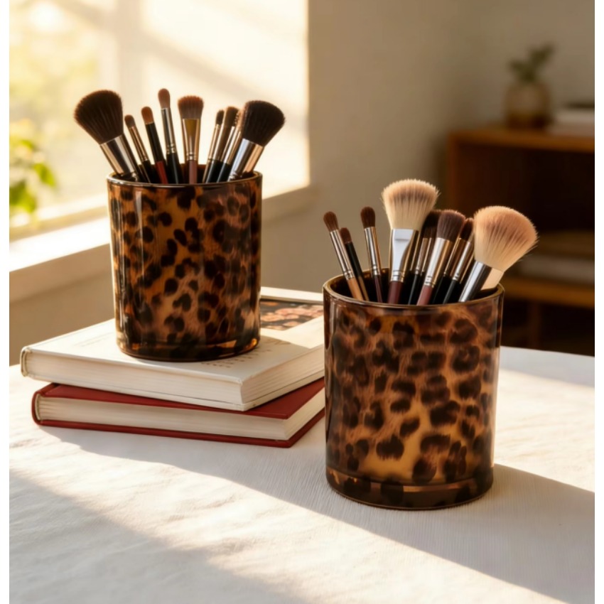 Leopard Glass Cups Storage Jar - Candle Supplies Glass Jars recension och pris