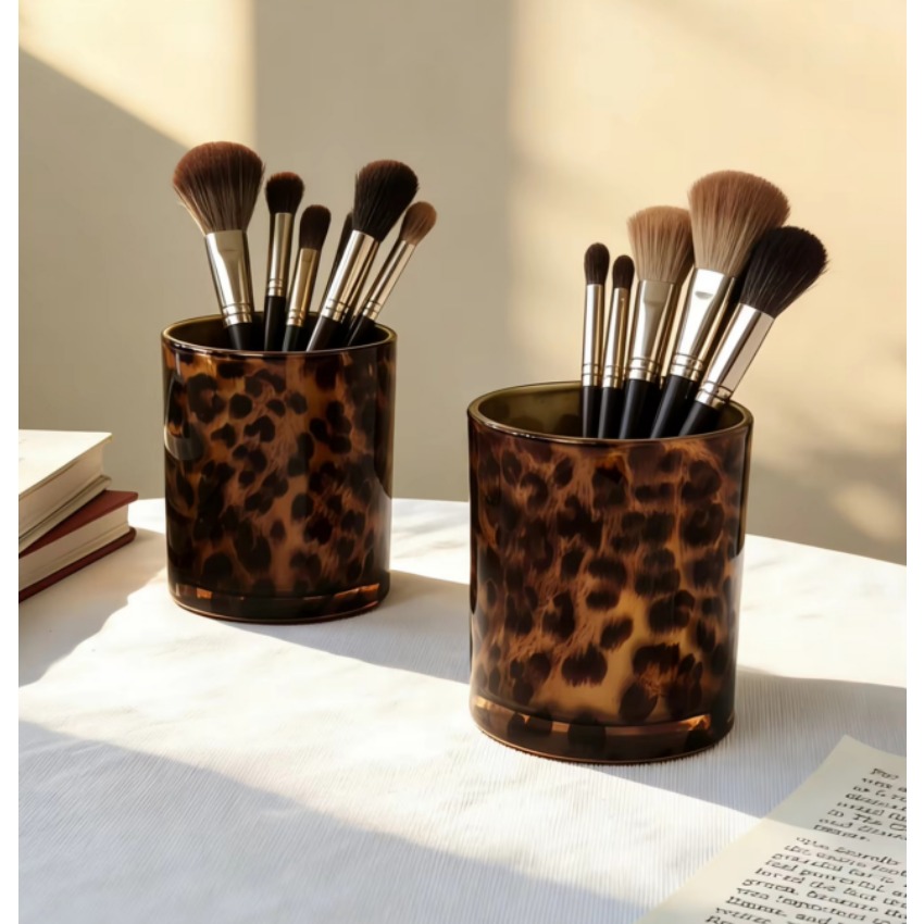 Leopard Glass Cups Storage Jar - Candle Supplies Glass Jars recension och pris