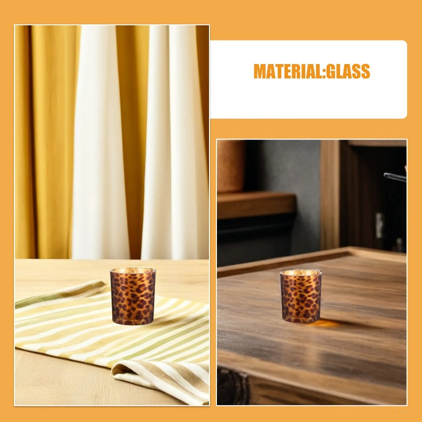 Leopard Glass Cups Storage Jar - Candle Supplies Glass Jars recension och pris